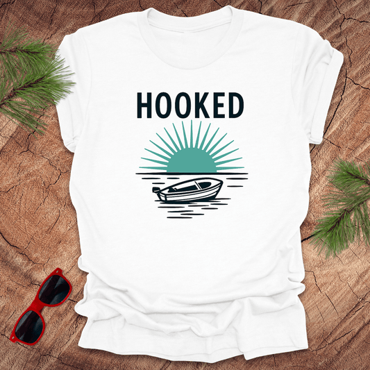 Hooked on Fishing Tee - Wandering Owl Adventure Gear