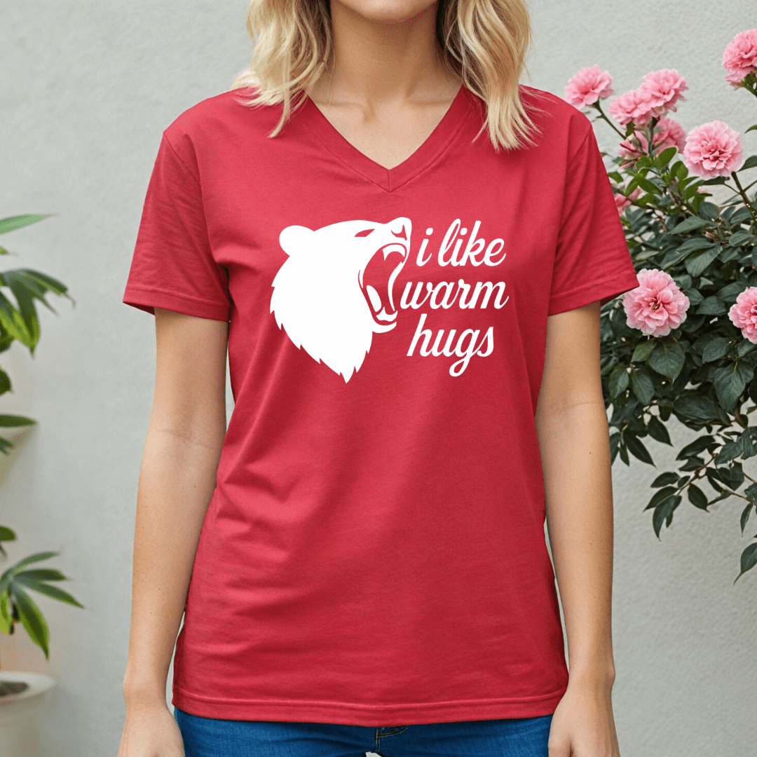 I like Warm Hugs V - neck Tee - Wandering Owl Adventure Gear