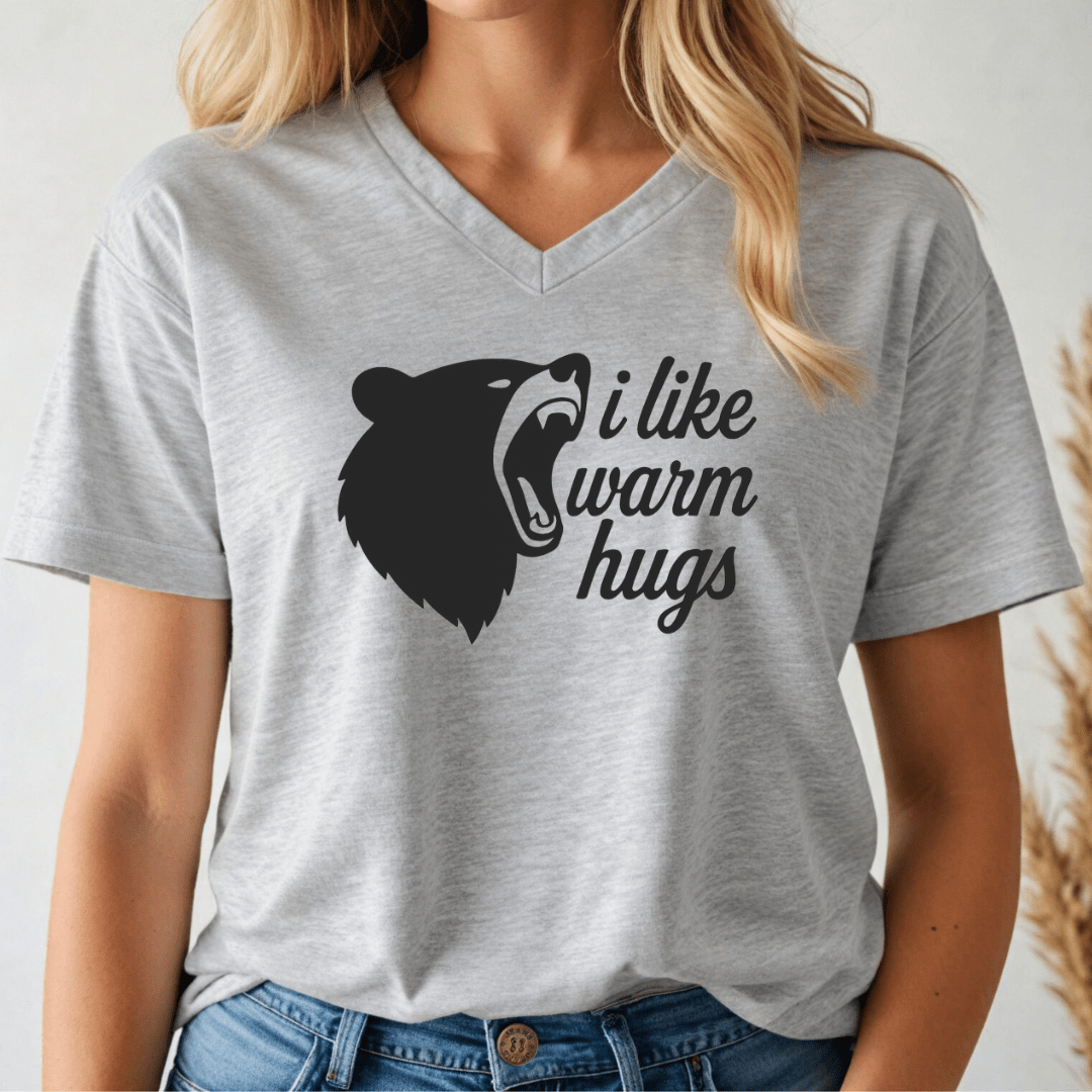 I like Warm Hugs V - neck Tee - Wandering Owl Adventure Gear