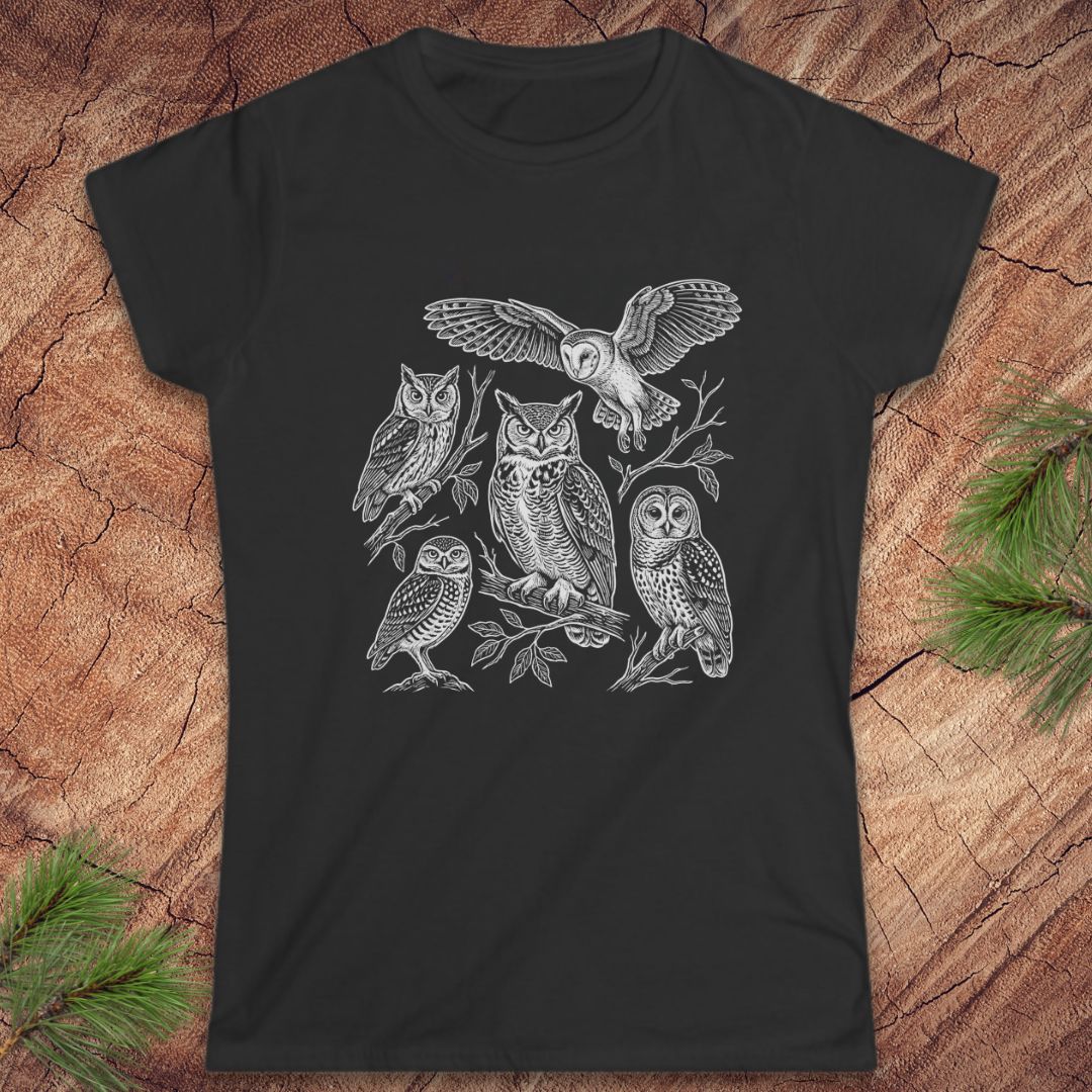 Line-Art Owls Women's Tee