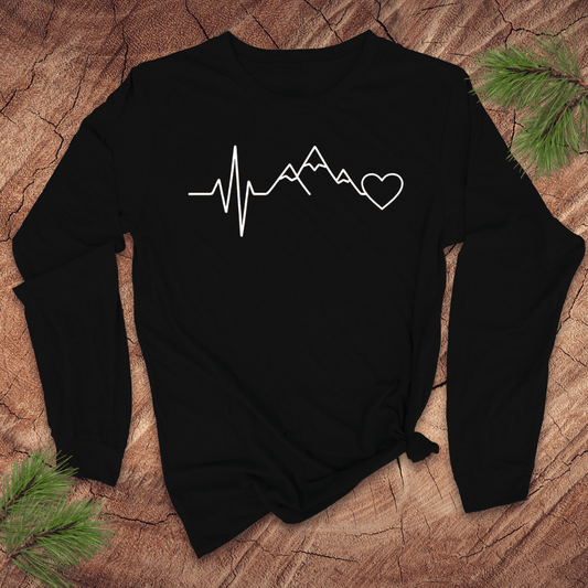 Mountain Heartbeat Long - Sleeve Tee - Wandering Owl Adventure Gear