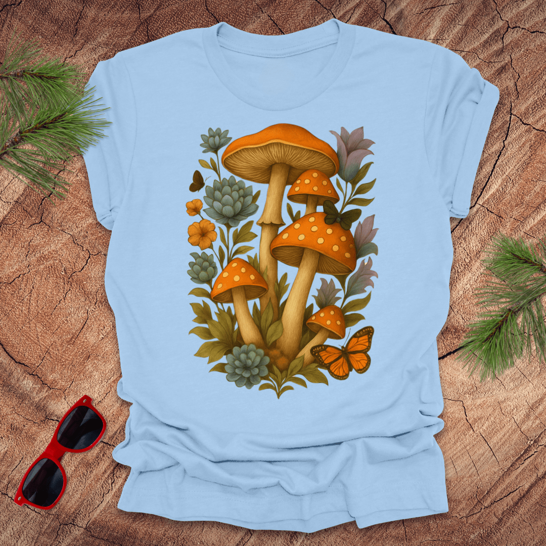 Mushrooms and Flowers Tee - Wandering Owl Adventure Gear