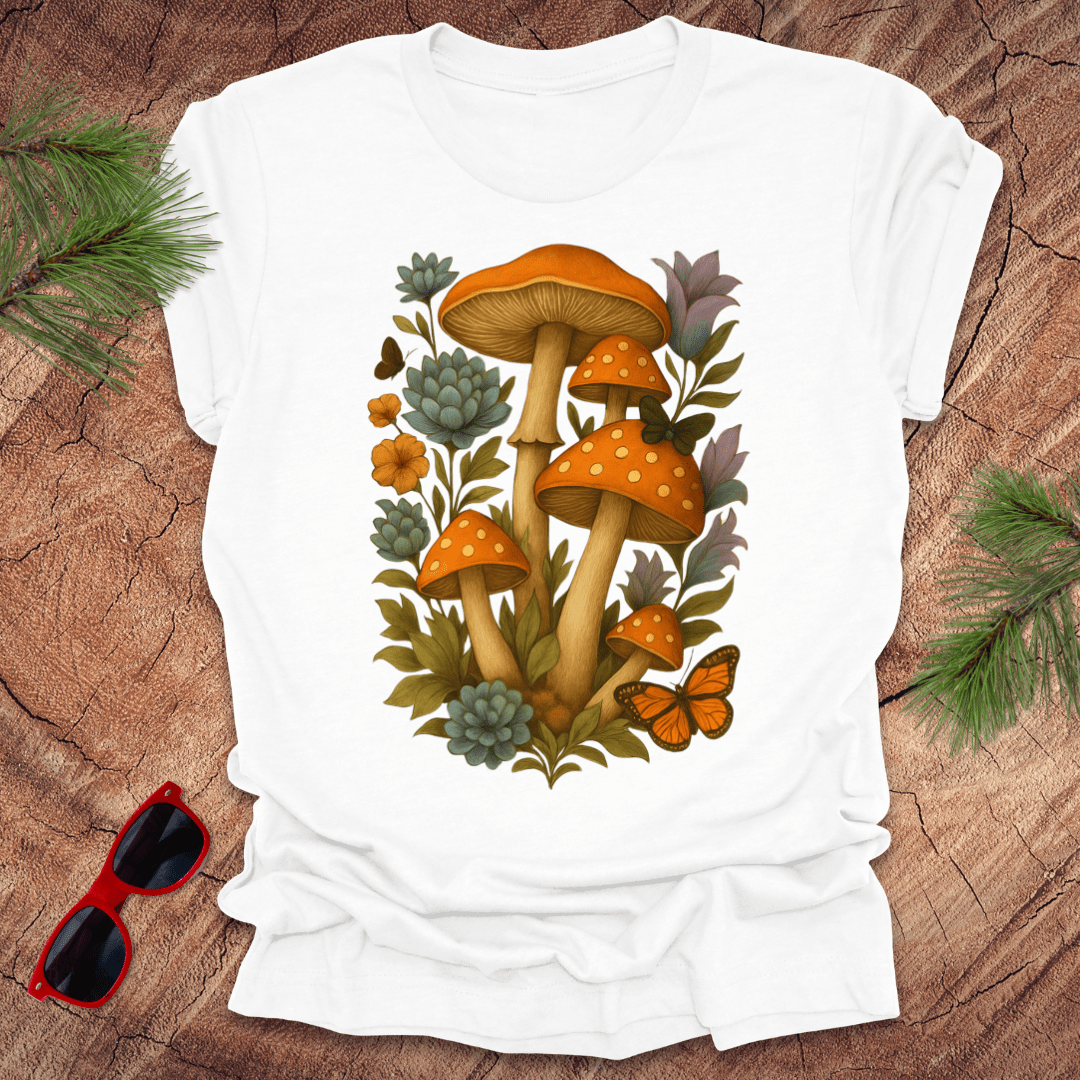 Mushrooms and Flowers Tee - Wandering Owl Adventure Gear