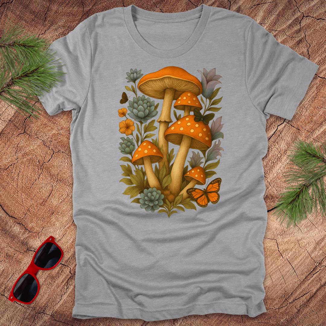 Mushrooms and Flowers Tee - Wandering Owl Adventure Gear