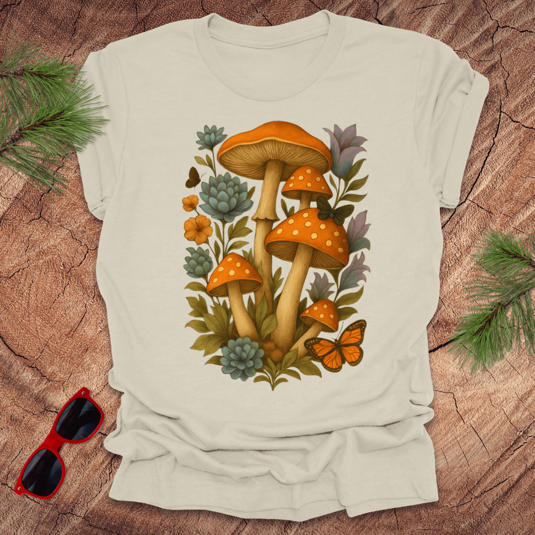Mushrooms and Flowers Tee - Wandering Owl Adventure Gear