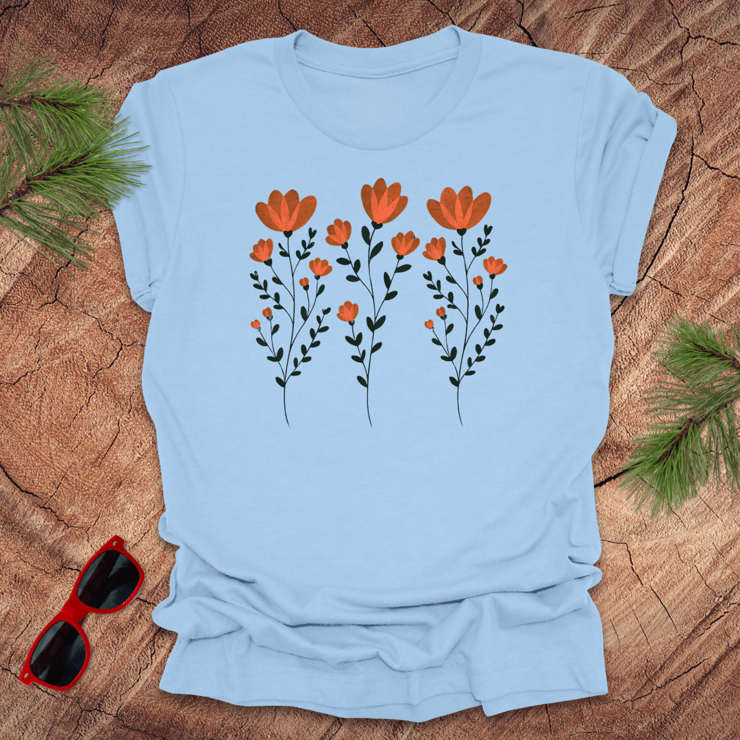 Orange Flowers Tee - Wandering Owl Adventure Gear
