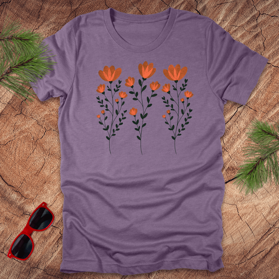 Orange Flowers Tee - Wandering Owl Adventure Gear