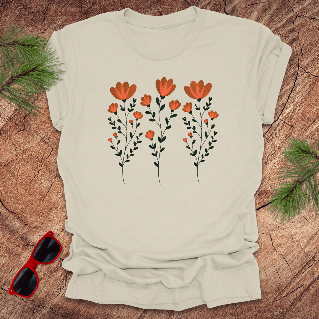 Orange Flowers Tee - Wandering Owl Adventure Gear