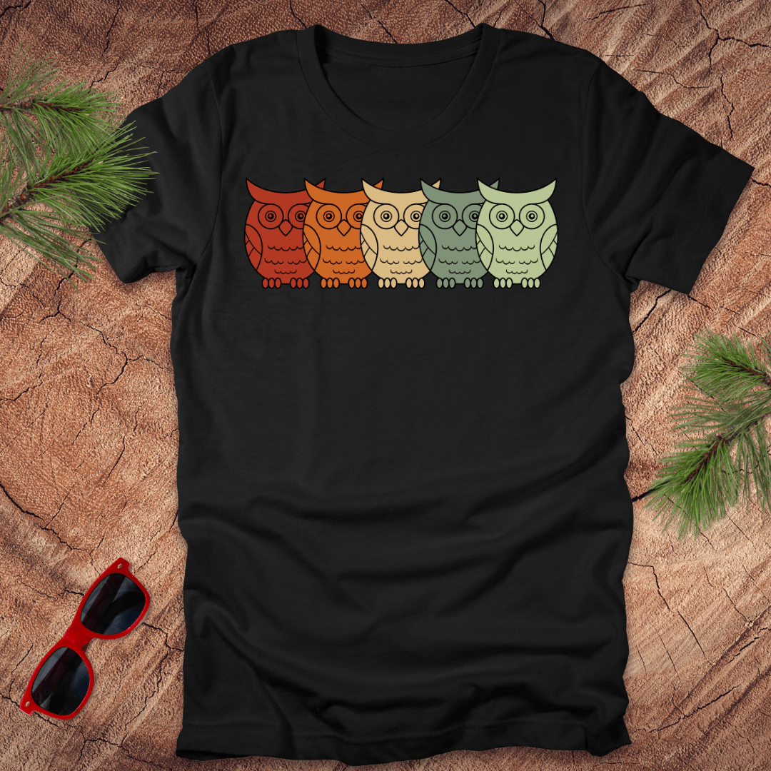 Owls on Parade Rainbow Tee - Wandering Owl Adventure Gear