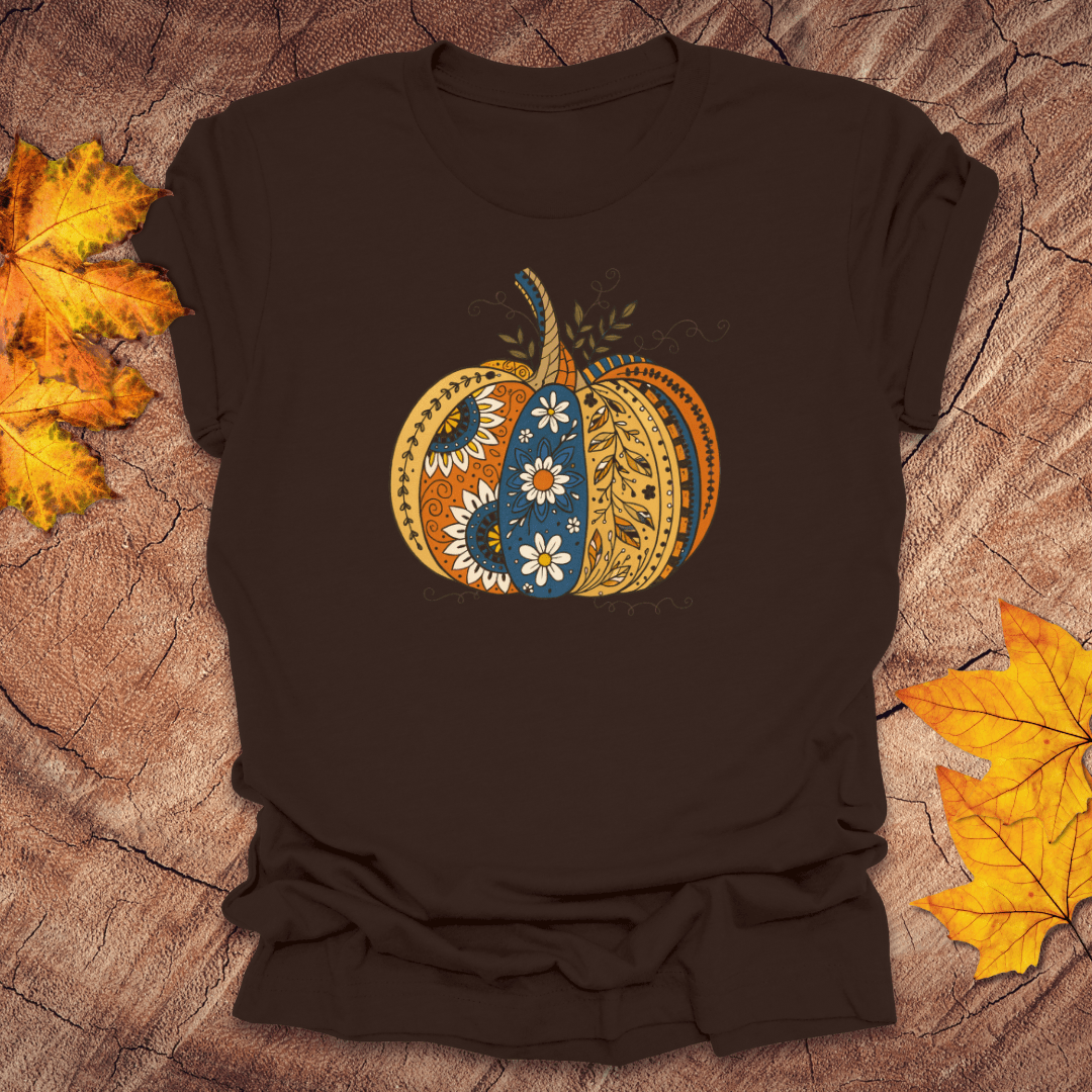 Patchwork Pumpkin Tee - Wandering Owl Adventure Gear