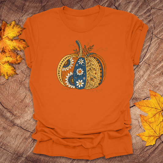 Patchwork Pumpkin Tee - Wandering Owl Adventure Gear