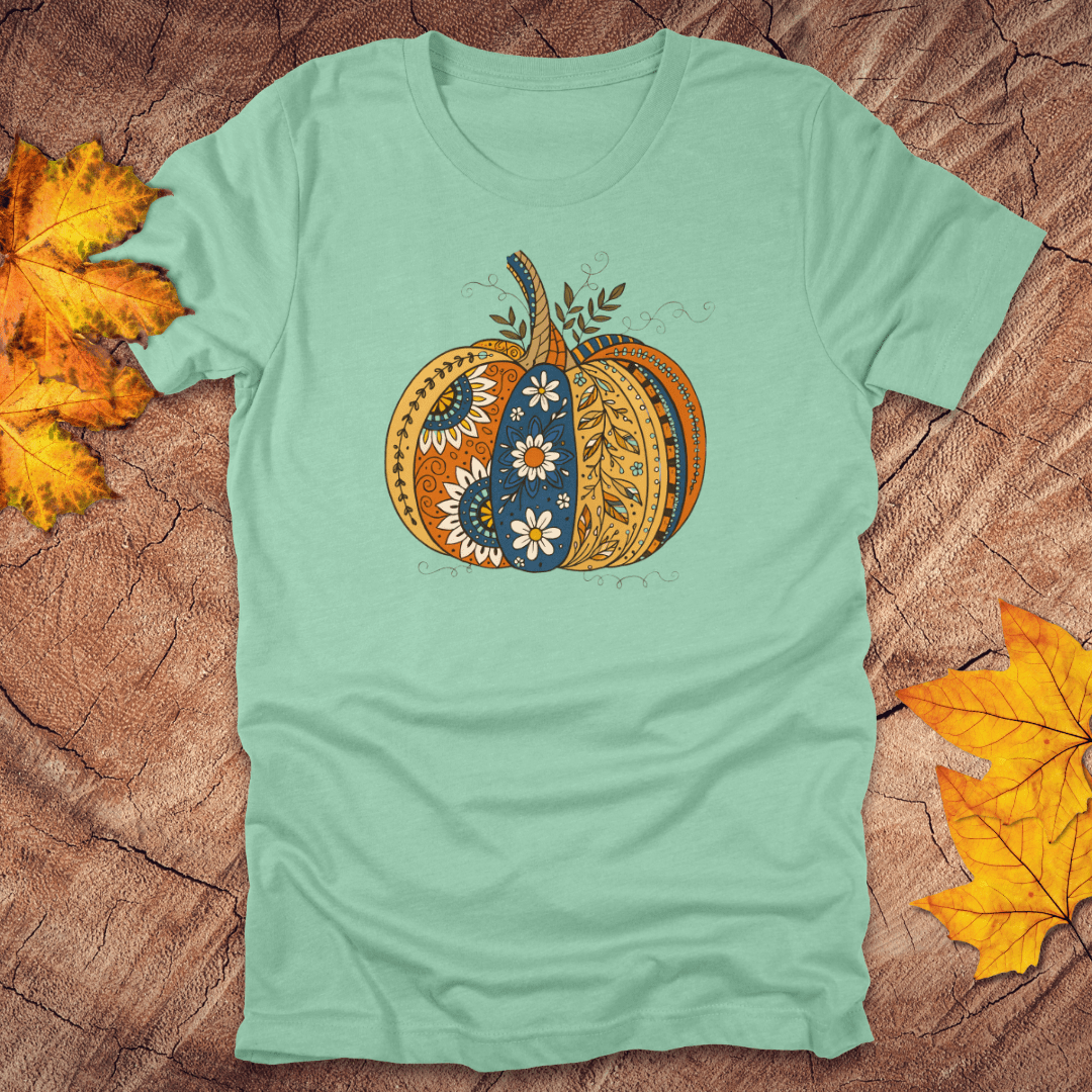 Patchwork Pumpkin Tee - Wandering Owl Adventure Gear