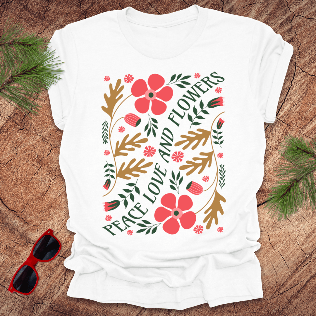 Peace, Love, and Flowers Tee - Wandering Owl Adventure Gear