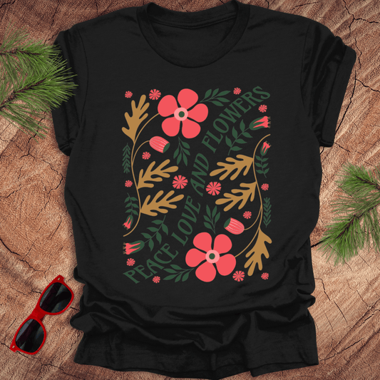 Peace, Love, and Flowers Tee - Wandering Owl Adventure Gear