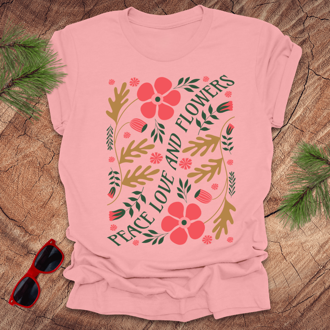 Peace, Love, and Flowers Tee - Wandering Owl Adventure Gear