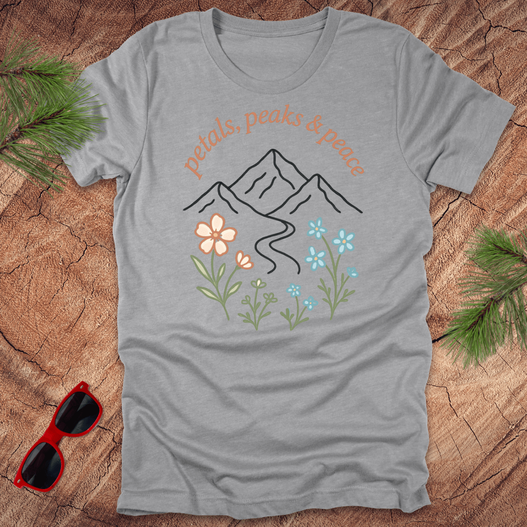 Petals, Peaks and Peace Tee - Wandering Owl Adventure Gear