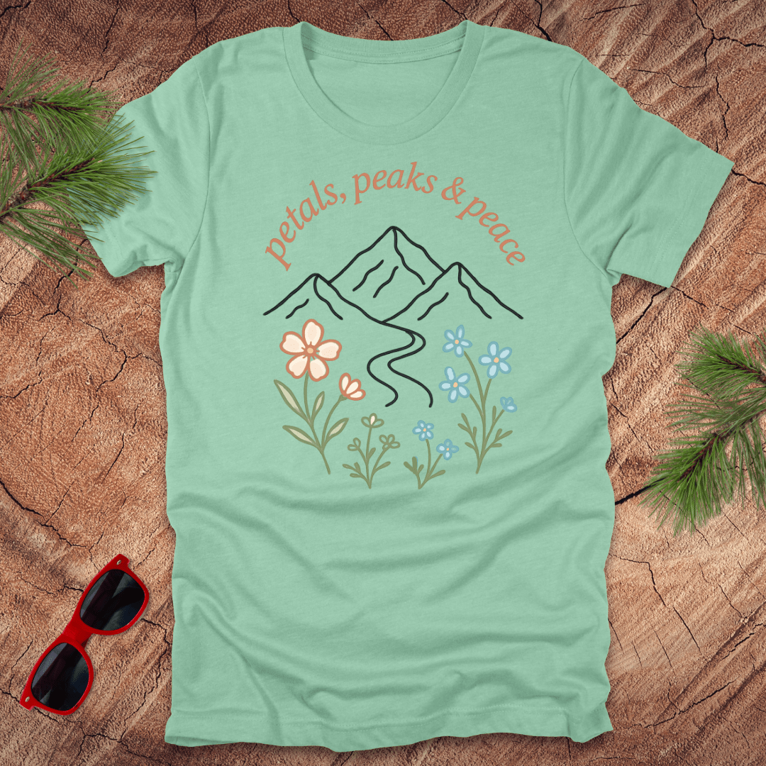Petals, Peaks and Peace Tee - Wandering Owl Adventure Gear
