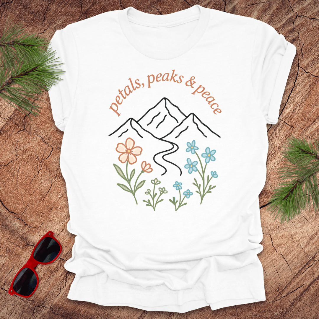 Petals, Peaks and Peace Tee - Wandering Owl Adventure Gear