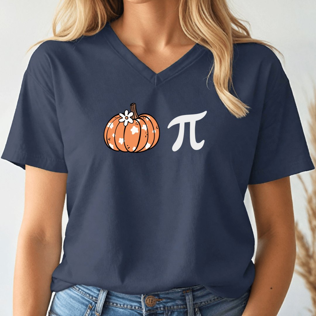 Pumpkin Pi V - neck Tee - Wandering Owl Adventure Gear