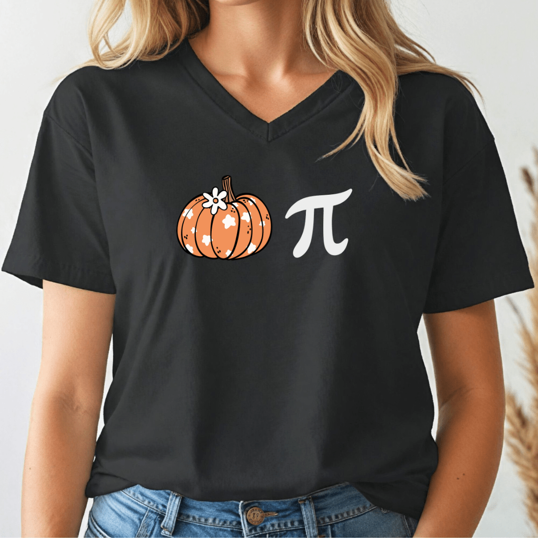 Pumpkin Pi V - neck Tee - Wandering Owl Adventure Gear
