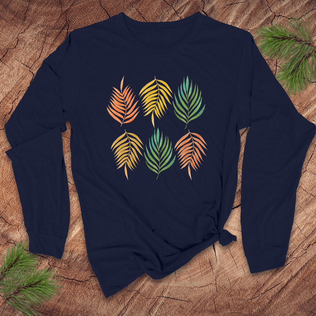 Rainbow Leaves Long - Sleeve Tee - Wandering Owl Adventure Gear