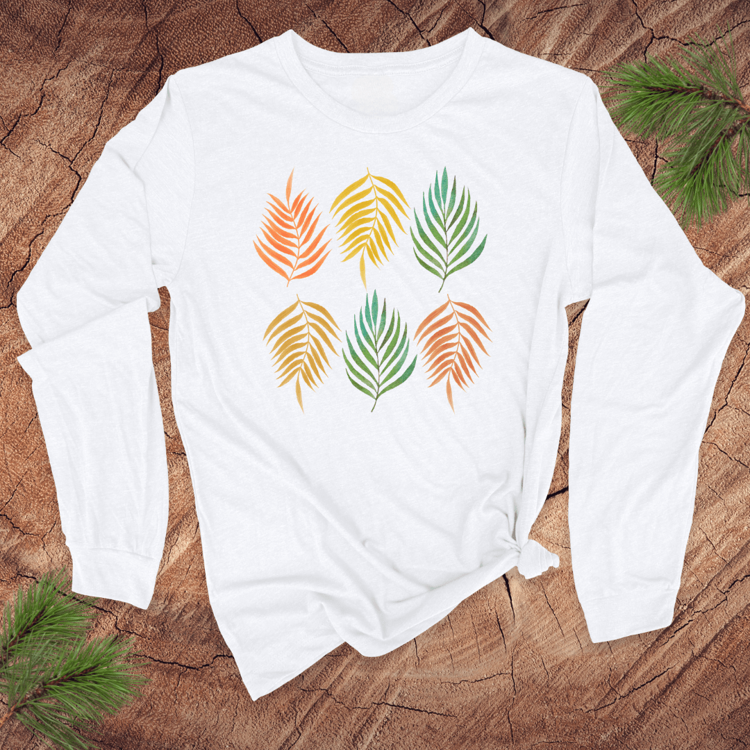 Rainbow Leaves Long - Sleeve Tee - Wandering Owl Adventure Gear