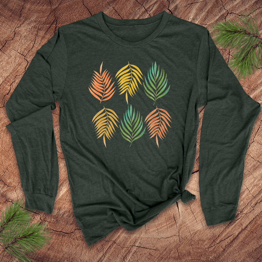 Rainbow Leaves Long - Sleeve Tee - Wandering Owl Adventure Gear