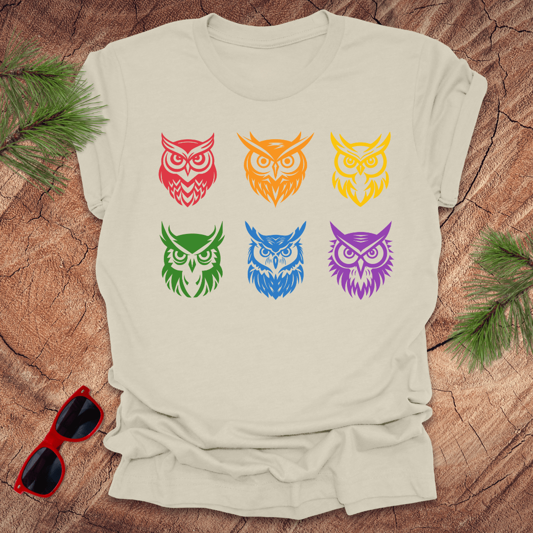 Rainbow Owls Tee - Wandering Owl Adventure Gear