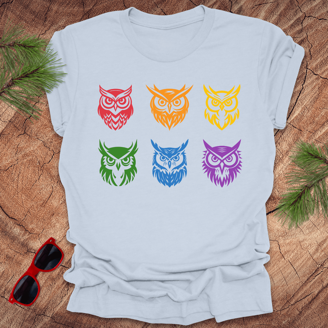 Rainbow Owls Tee - Wandering Owl Adventure Gear