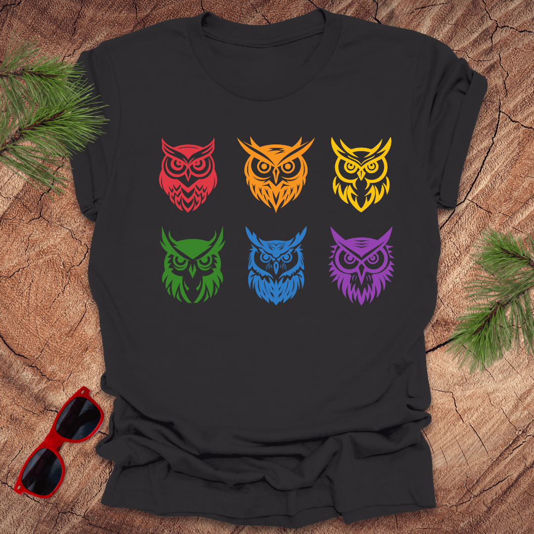 Rainbow Owls Tee - Wandering Owl Adventure Gear