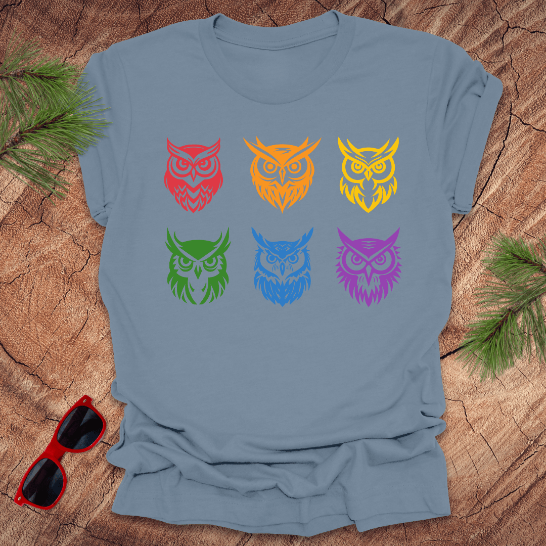 Rainbow Owls Tee - Wandering Owl Adventure Gear