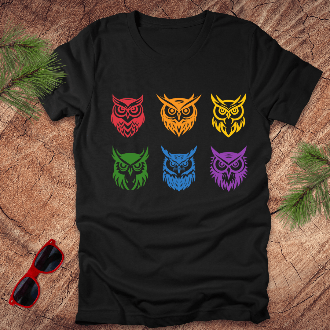 Rainbow Owls Tee - Wandering Owl Adventure Gear