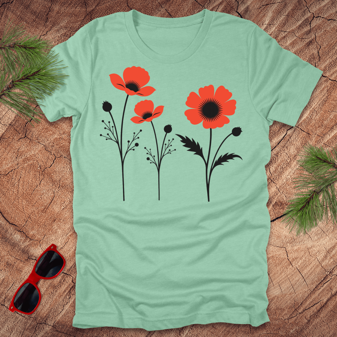 Red Poppies Tee - Wandering Owl Adventure Gear