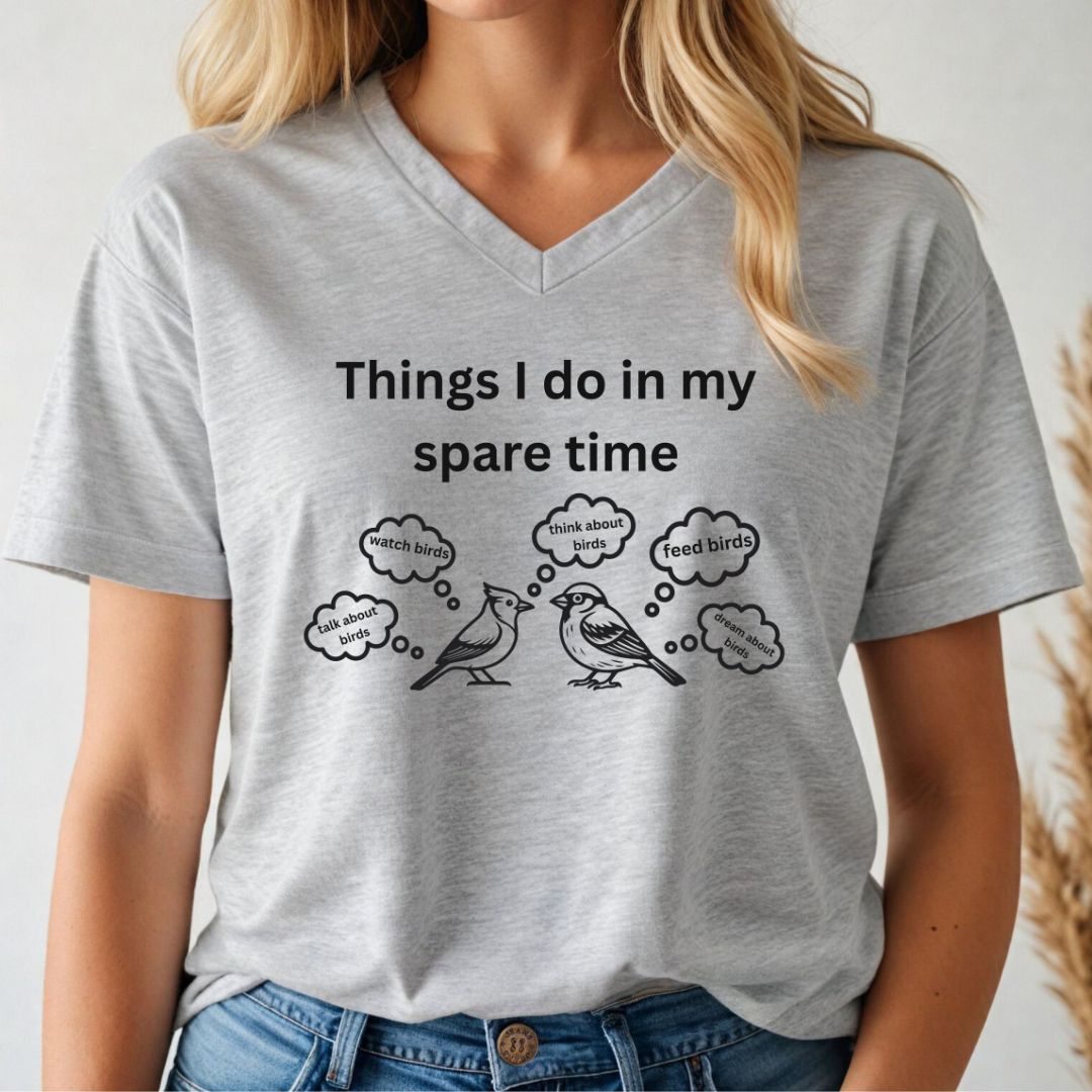 Spare Time Bird V-Neck Tee