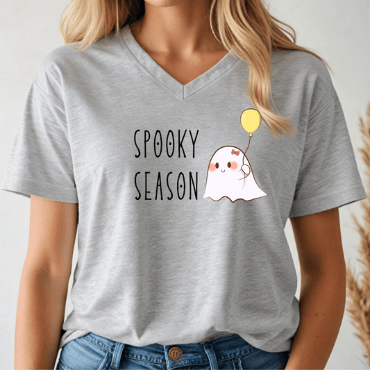 Spooky Season V - neck Tee - Wandering Owl Adventure Gear