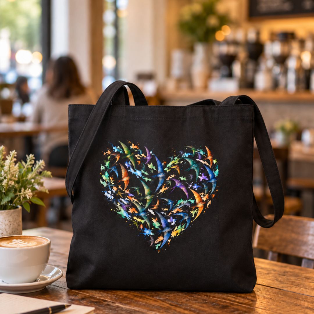 Swallow Heart Tote Bag