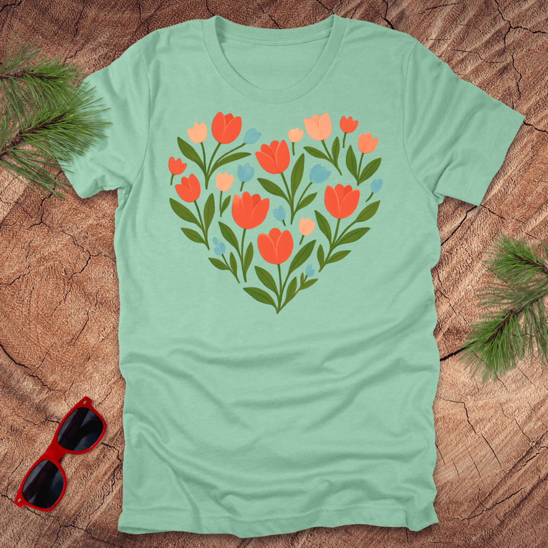 Tulips Heart Tee - Wandering Owl Adventure Gear