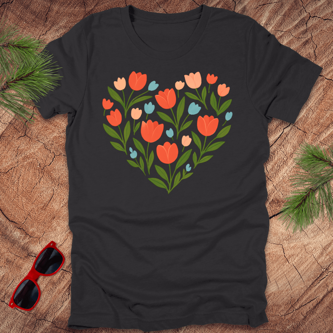 Tulips Heart Tee - Wandering Owl Adventure Gear