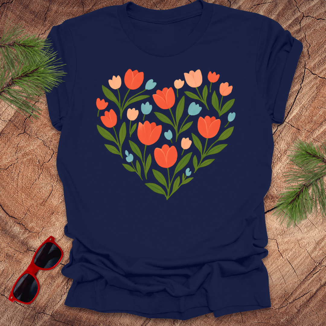Tulips Heart Tee - Wandering Owl Adventure Gear