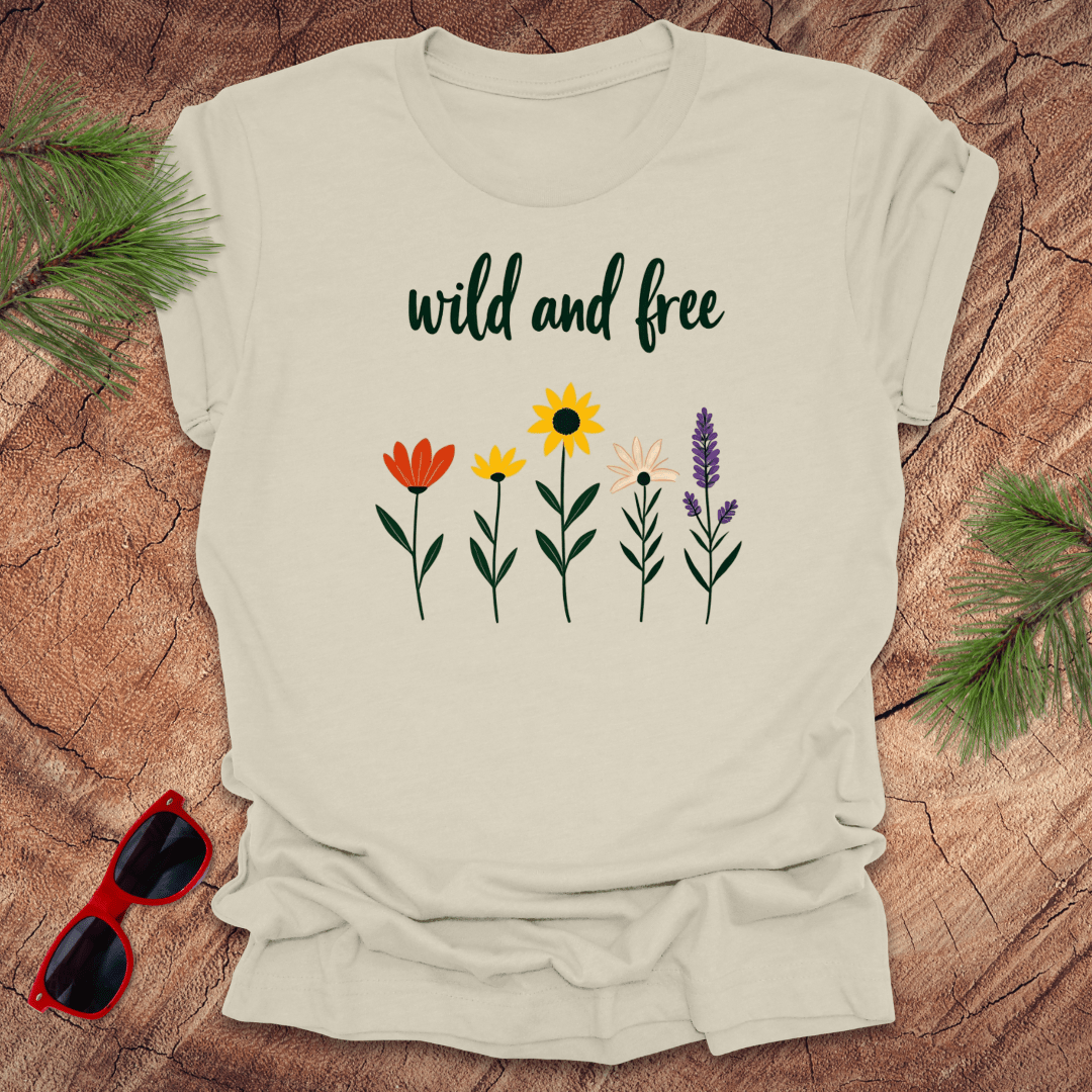 Wild and Free Floral Tee - Wandering Owl Adventure Gear