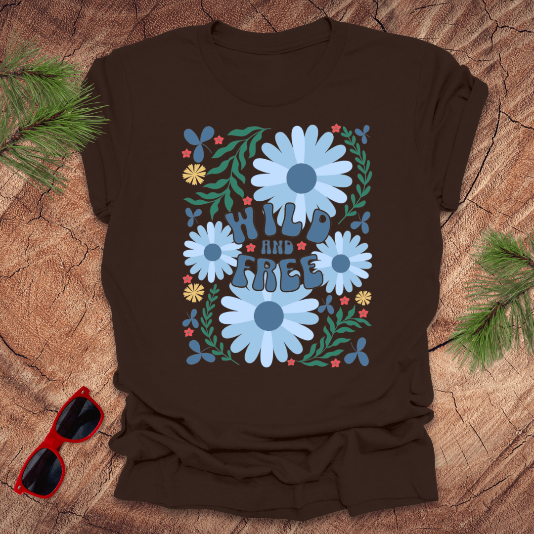 Wild and Free Floral Tee - Wandering Owl Adventure Gear