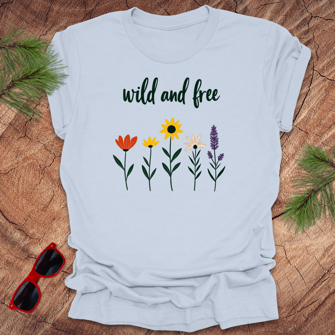 Wild and Free Floral Tee - Wandering Owl Adventure Gear