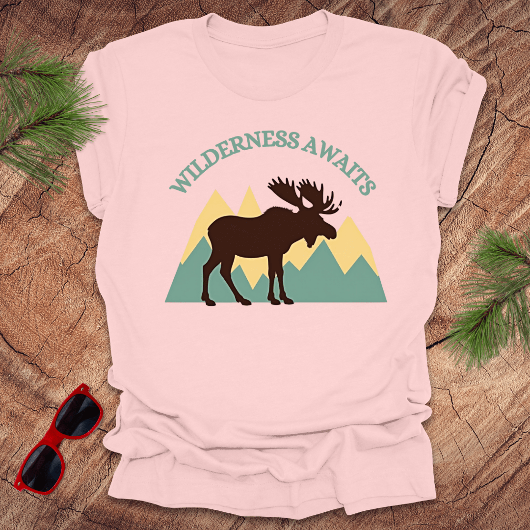 Wilderness Awaits Moose Tee - Wandering Owl Adventure Gear