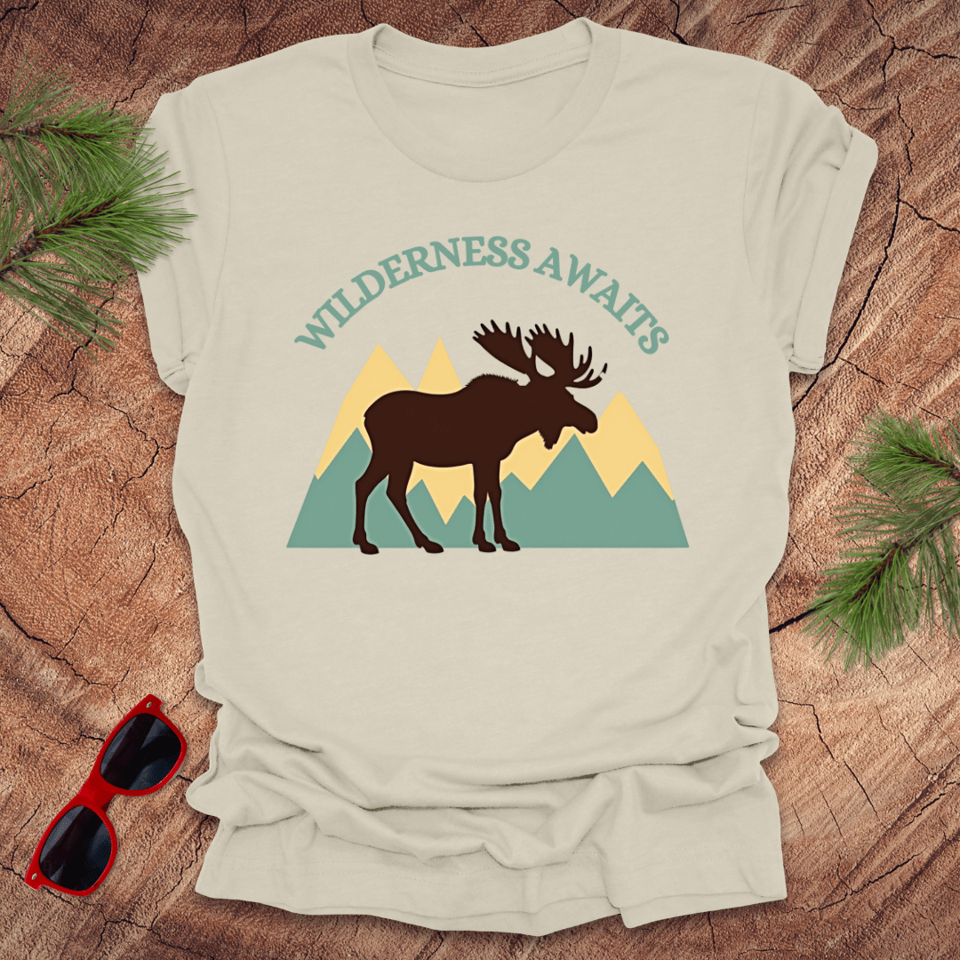Wilderness Awaits Moose Tee - Wandering Owl Adventure Gear