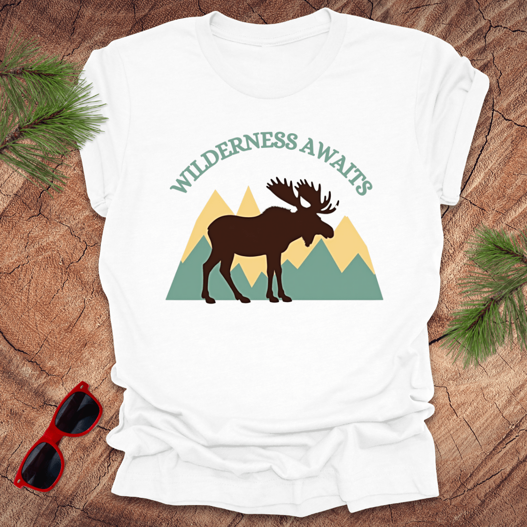 Wilderness Awaits Moose Tee - Wandering Owl Adventure Gear
