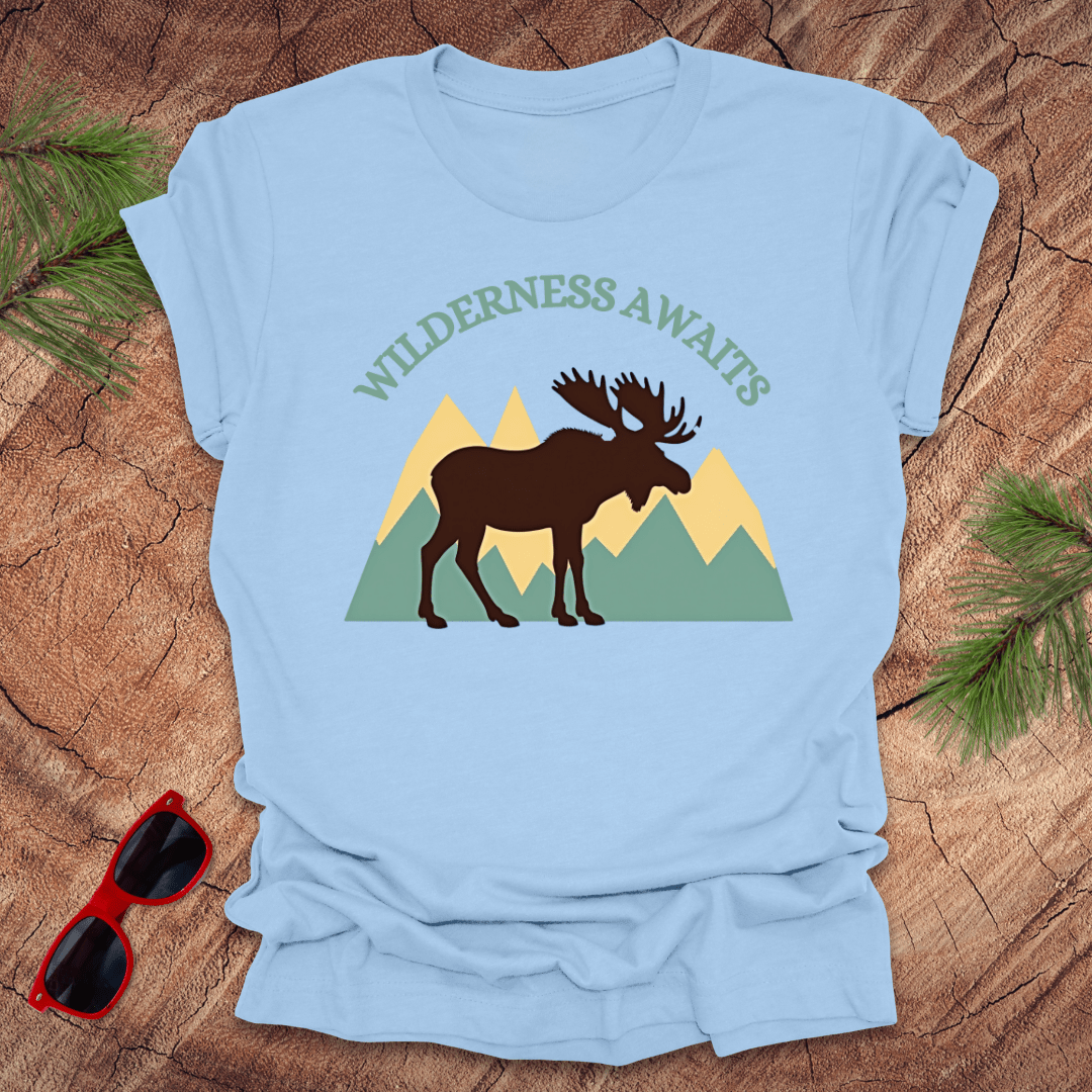 Wilderness Awaits Moose Tee - Wandering Owl Adventure Gear