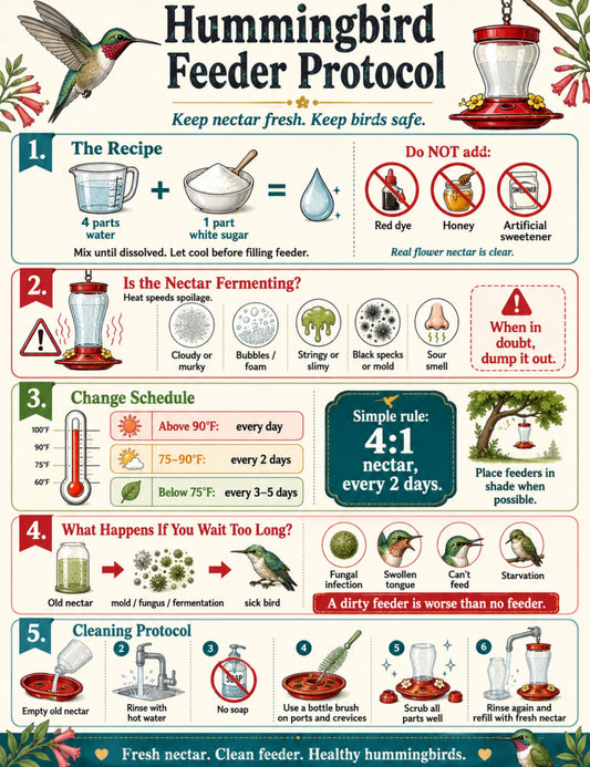 Hummingbird Feeder 101: The Simple Guide to Safe Nectar and a Clean Feeder