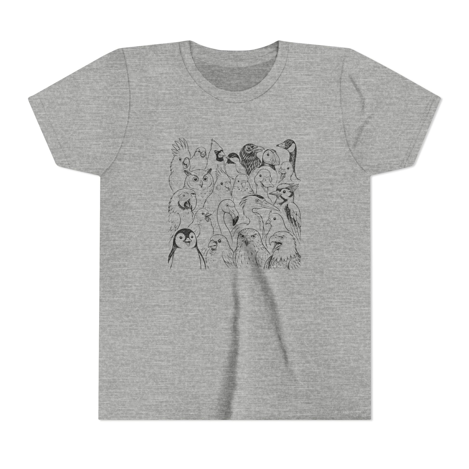 A heather gray short-sleeve t-shirt with a graphic on the chest featuring the word 'BEKEMELER' in white block letters over a horizontal black and white stripe, with a small tennis player illustration.