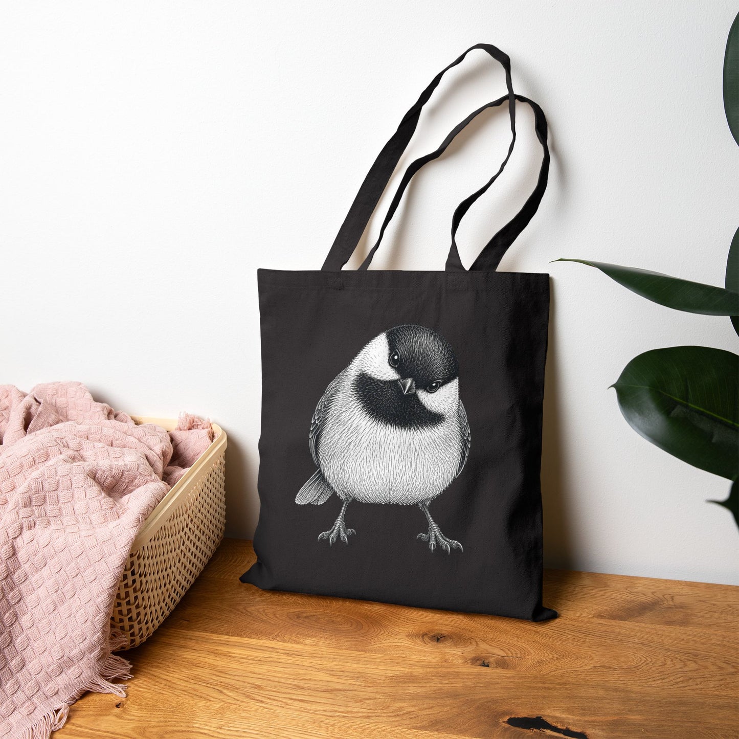 Indignant Chickadee Canvas Tote Bag