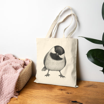 Indignant Chickadee Canvas Tote Bag